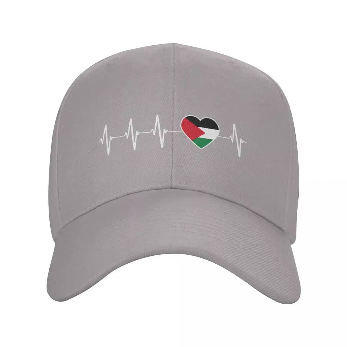 Casquette battement de cœur Palestine – gris