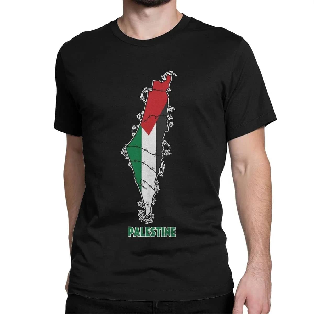 T-shirt Palestine prison – noir, s