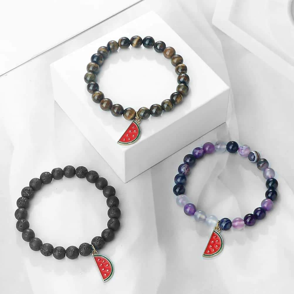 Bracelet perles pastèque