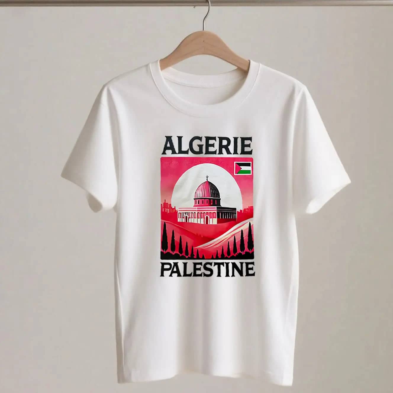 T-shirt d'amitié Algérie x Palestine – blanc, xs