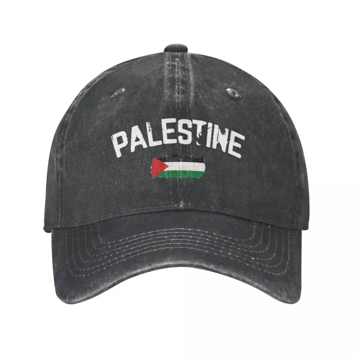 Casquette délavée Palestine drapeau – noir