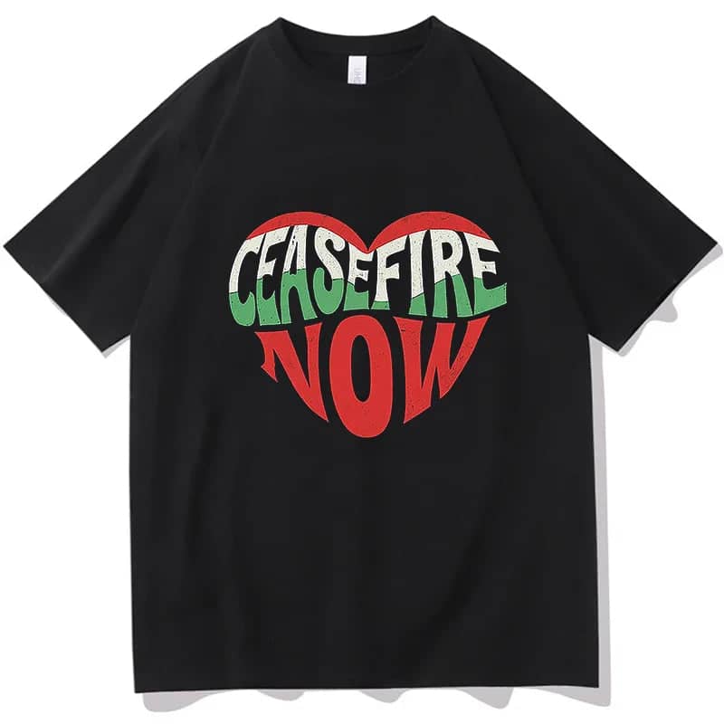 T-shirt Ceasefire Now – noir, xs