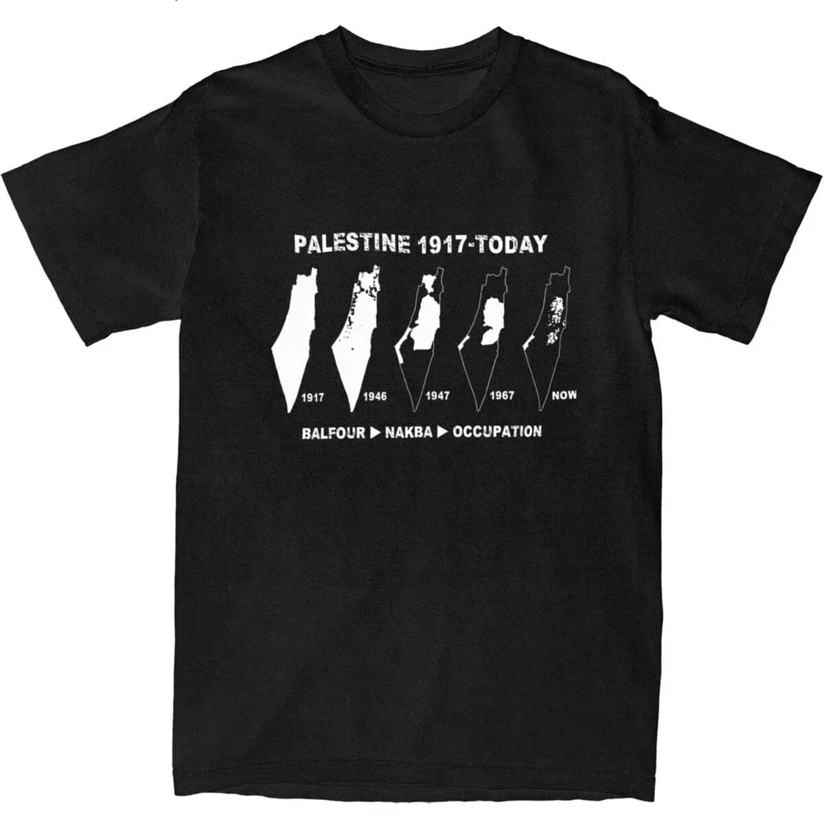 T-shirt évolution de la carte de Palestine