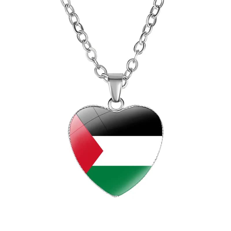 Pendentif cœur drapeau Palestine