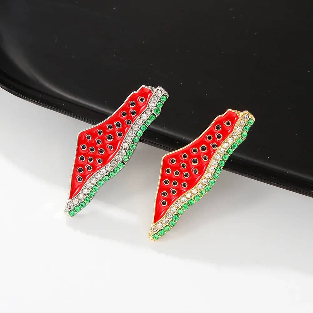 Pin's Palestine pastèque zircone