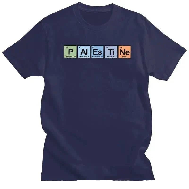 T-shirt Palestine tableau périodique – xs, bleu