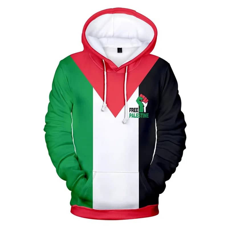 Sweat à capuche couleurs de la Palestine – s