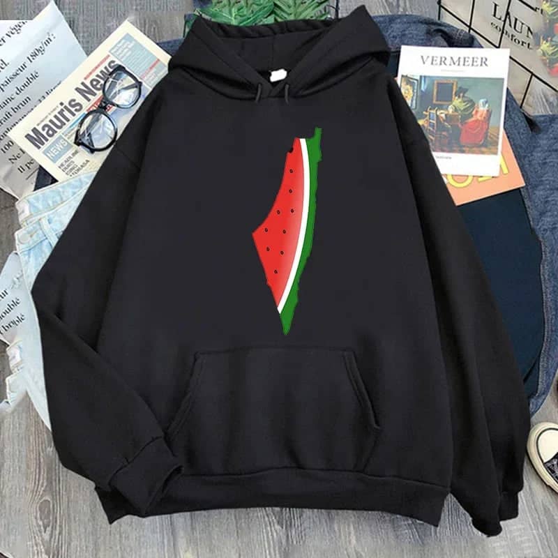 Sweat à capuche carte pastèque – noir, xs