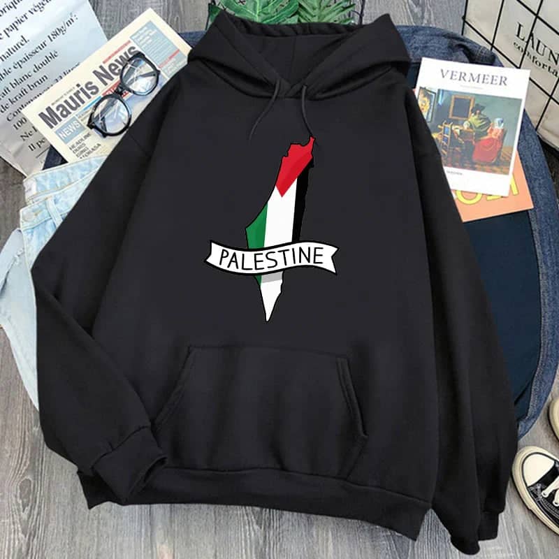 Sweat à capuche Palestine – noir, s