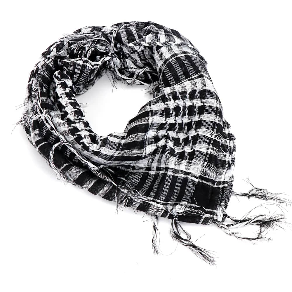 Shemagh palestinien – blanc et noir