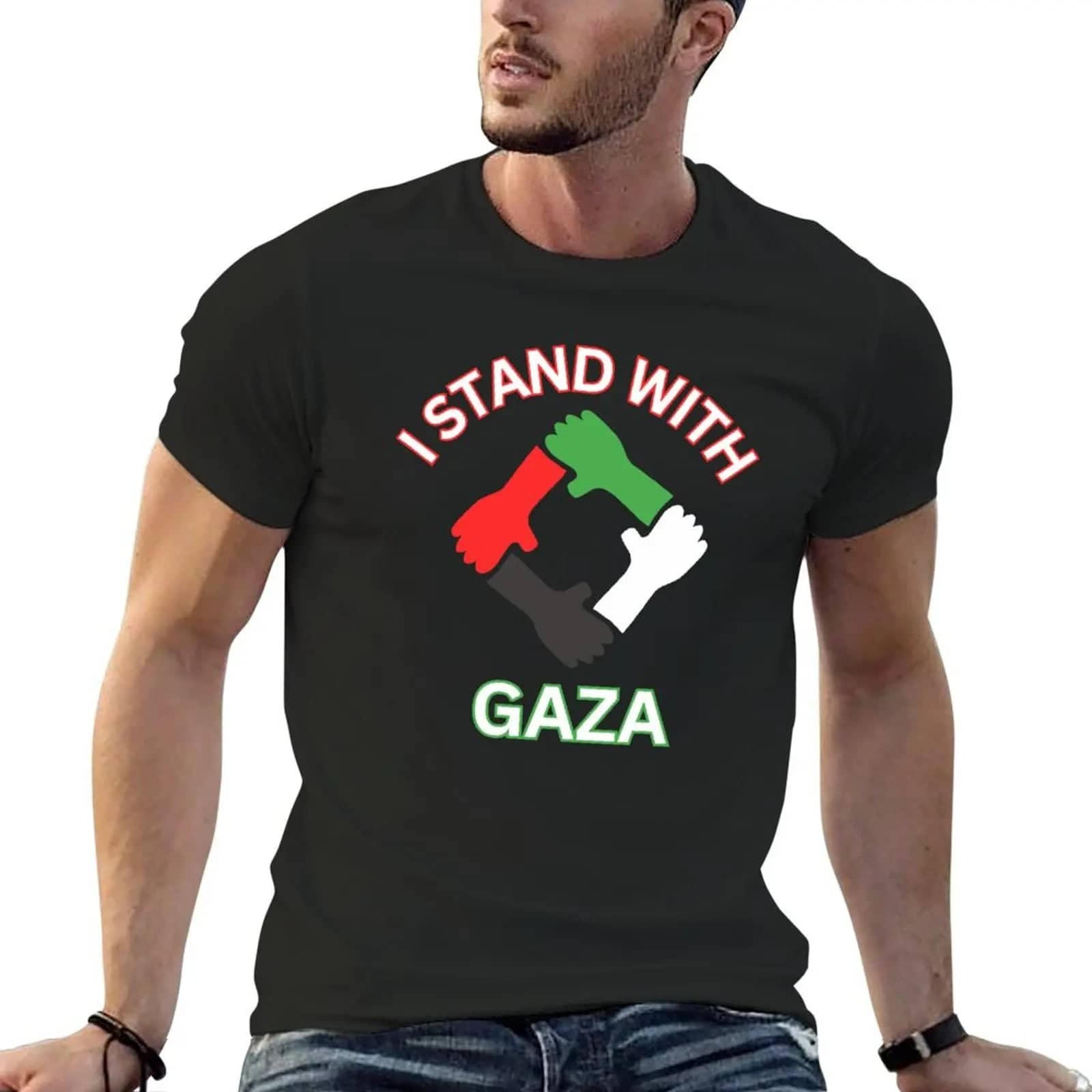 T-shirt I Stand With Gaza – noir, s